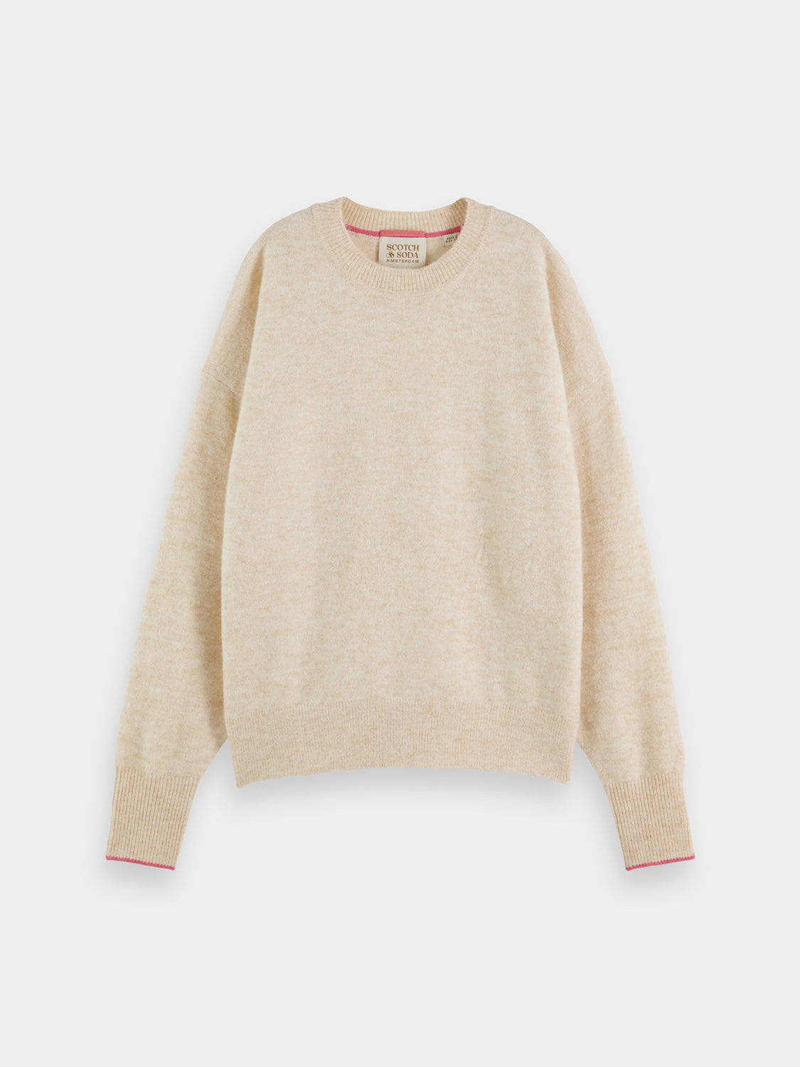 Fuzzy crewneck pullover