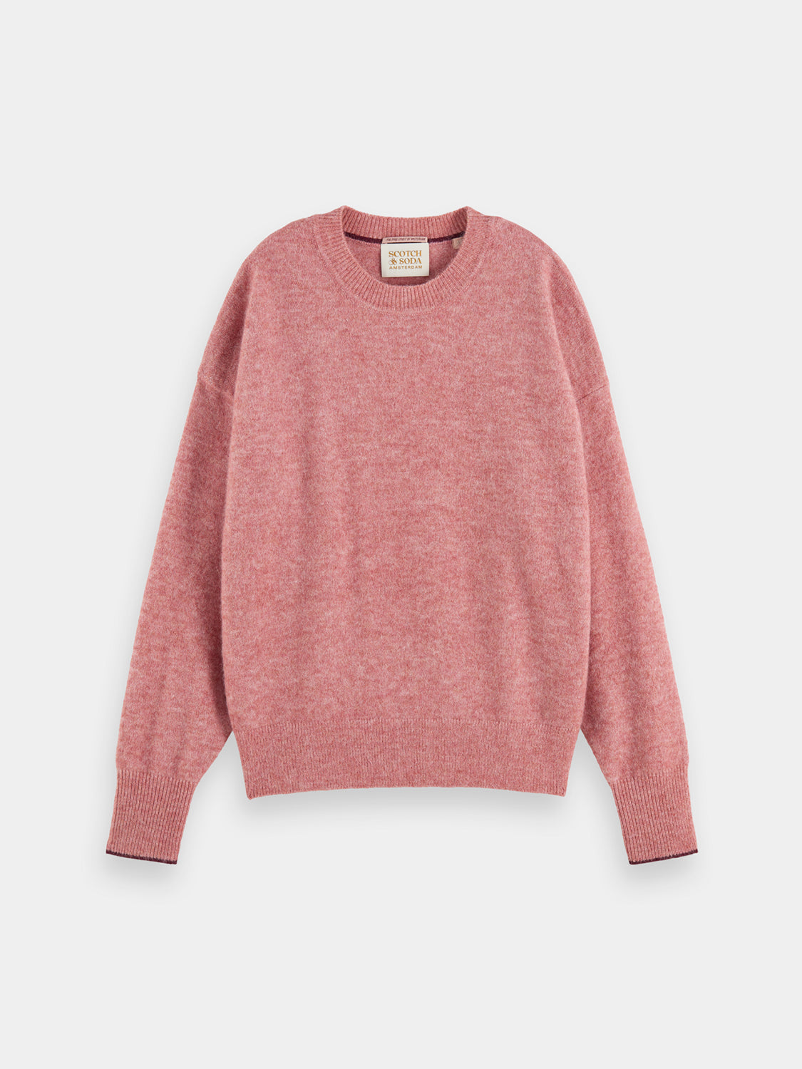 Fuzzy crewneck pullover