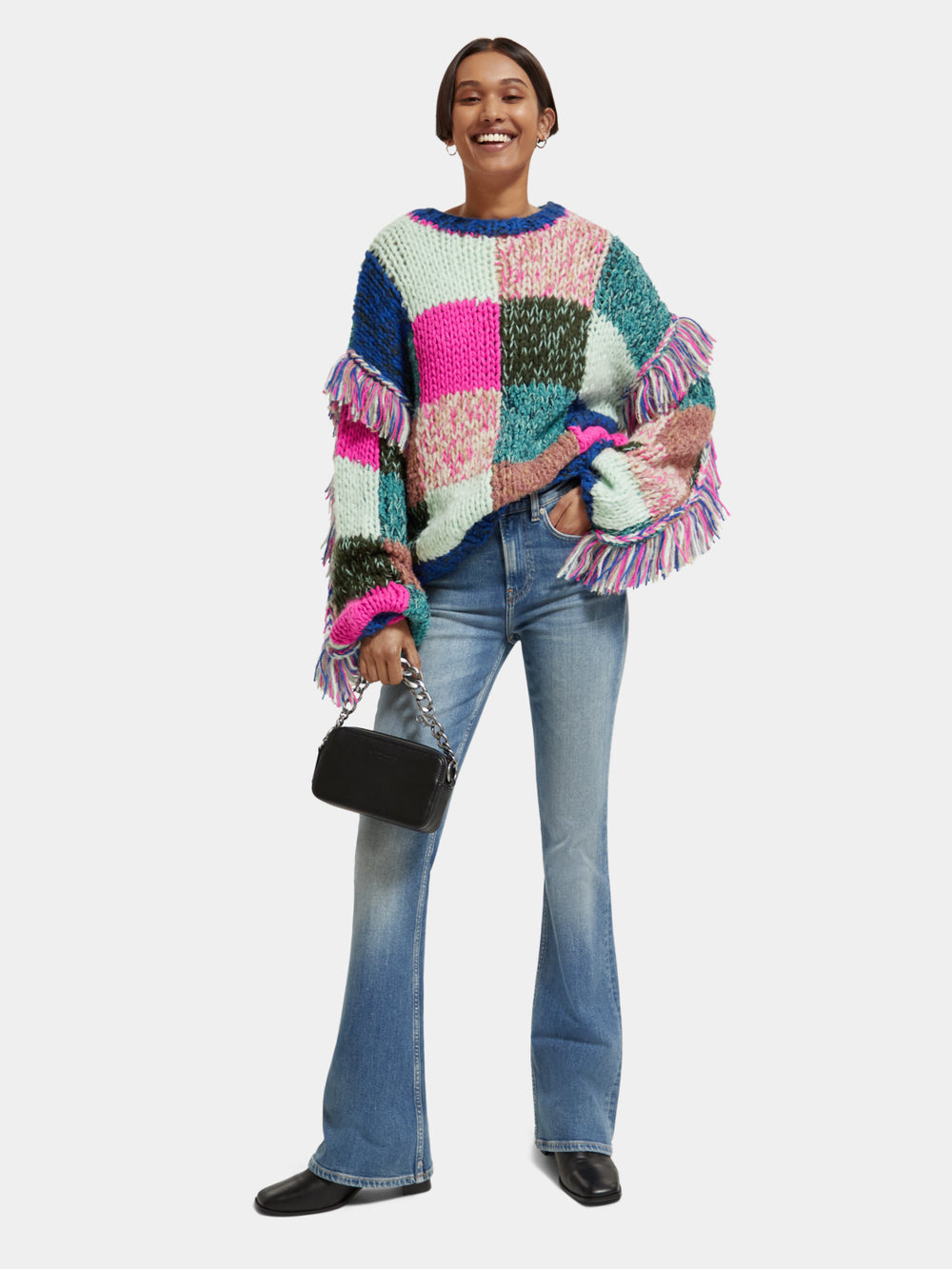 Colourblock hand knitted pullover - Scotch & Soda AU