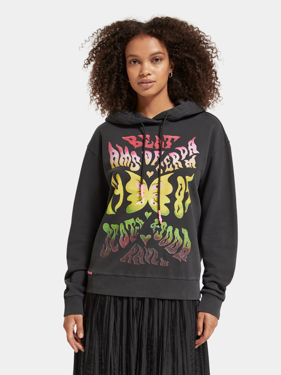 Amsterdam beat relaxed-fit washed hoodie - Scotch & Soda AU