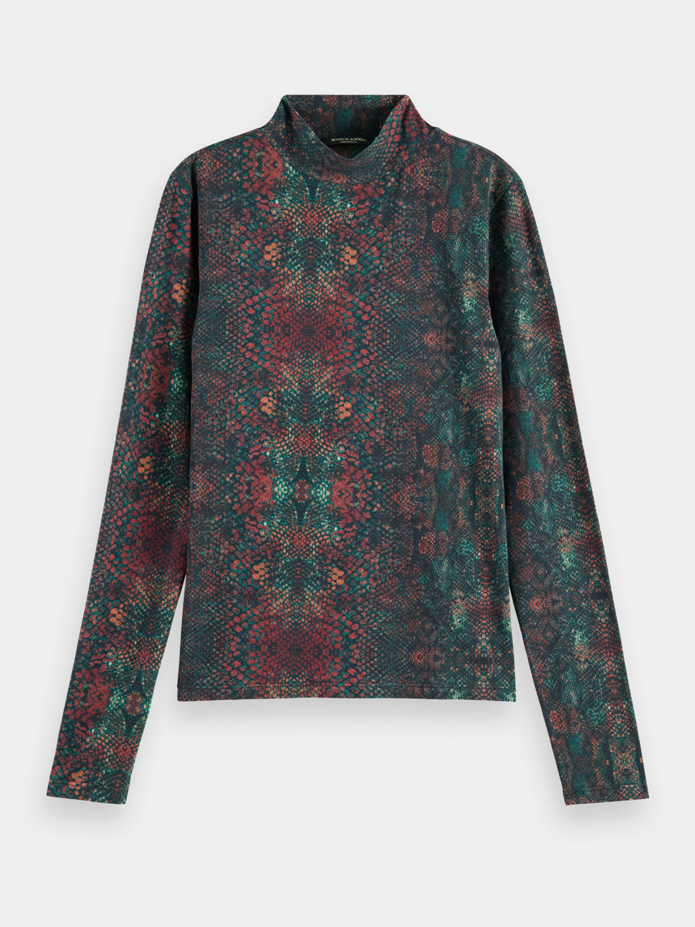 Printed mock neck long sleeved shirt - Scotch & Soda AU