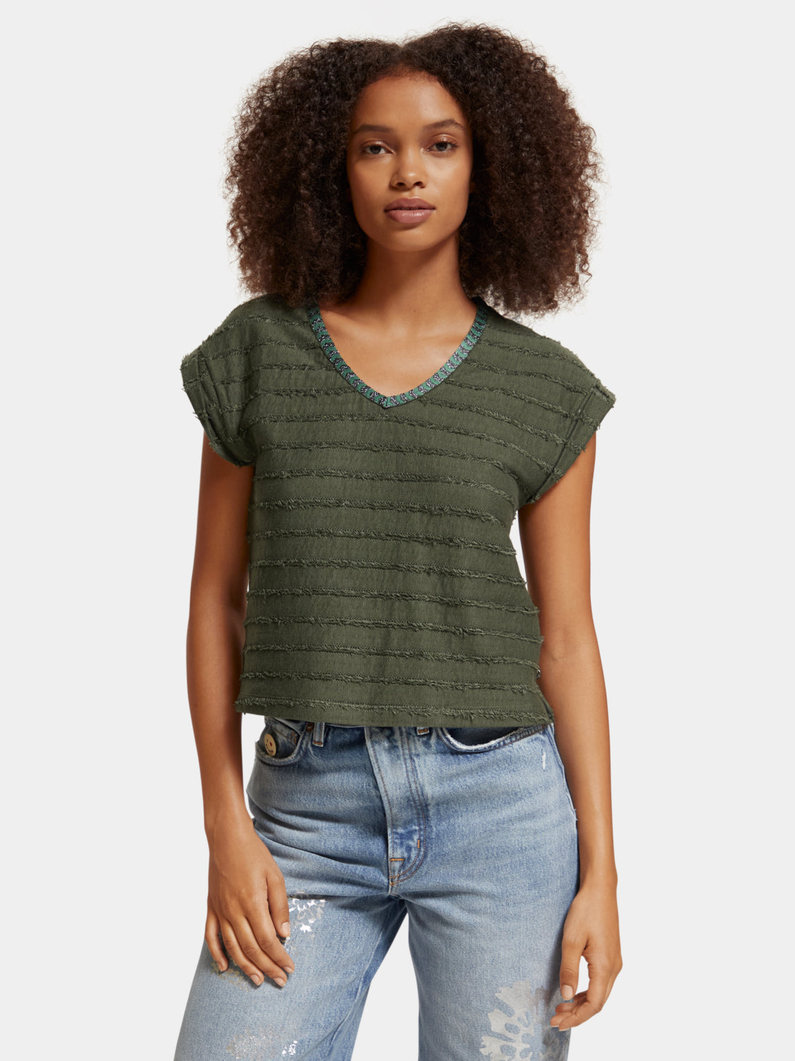 Textured striped top - Scotch & Soda AU