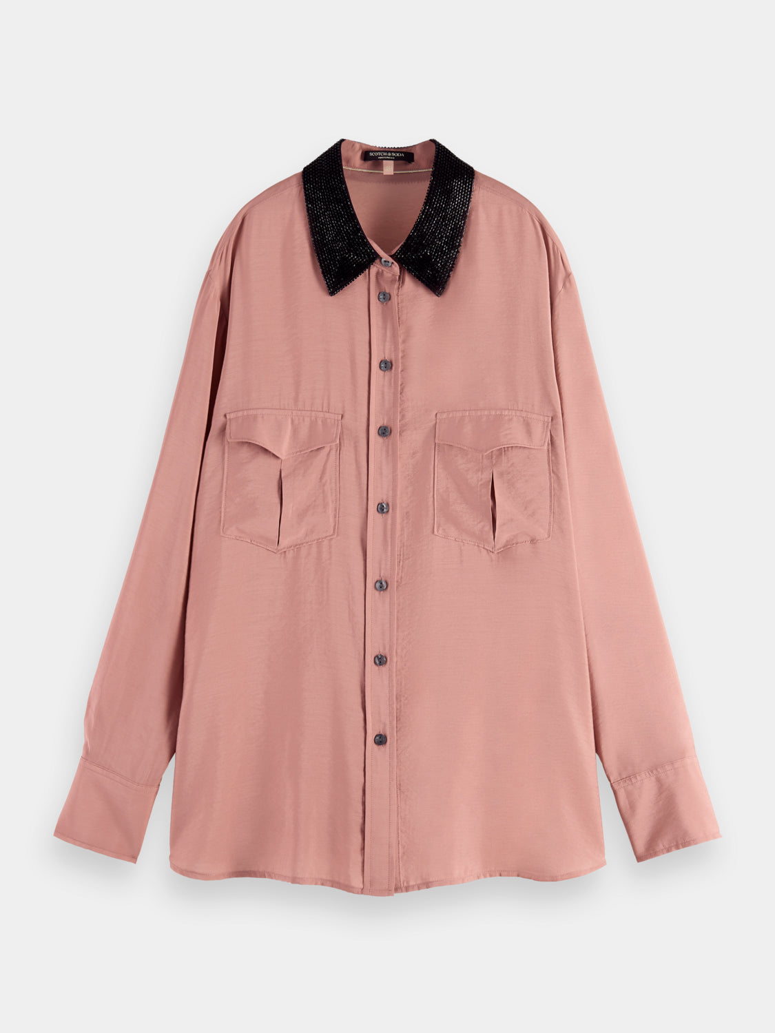 Relaxed-fit shirt with beaded collar - Scotch & Soda AU