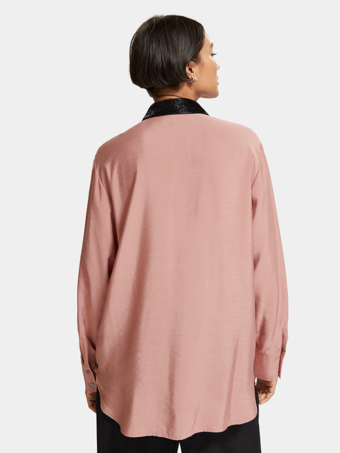 Relaxed-fit shirt with beaded collar - Scotch & Soda AU