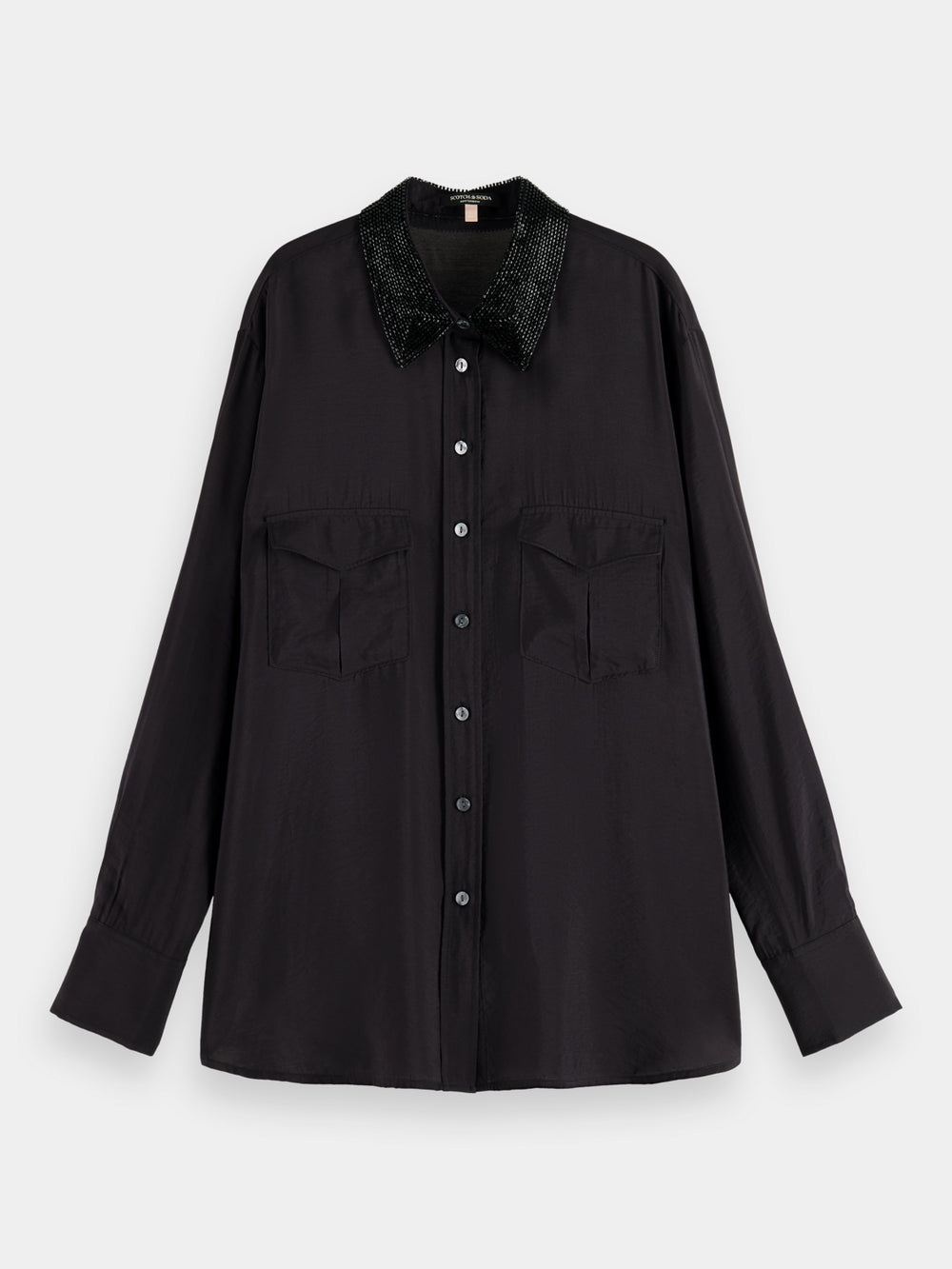 Relaxed-fit shirt with beaded collar - Scotch & Soda AU