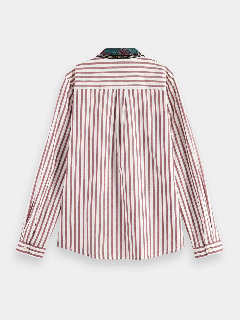 Regular-fit striped shirt with beaded collar - Scotch & Soda AU