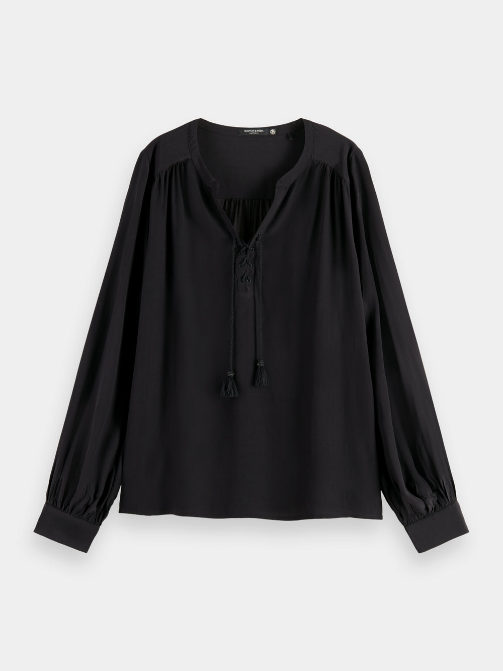 Lace-up blouse with balloon sleeves - Scotch & Soda AU