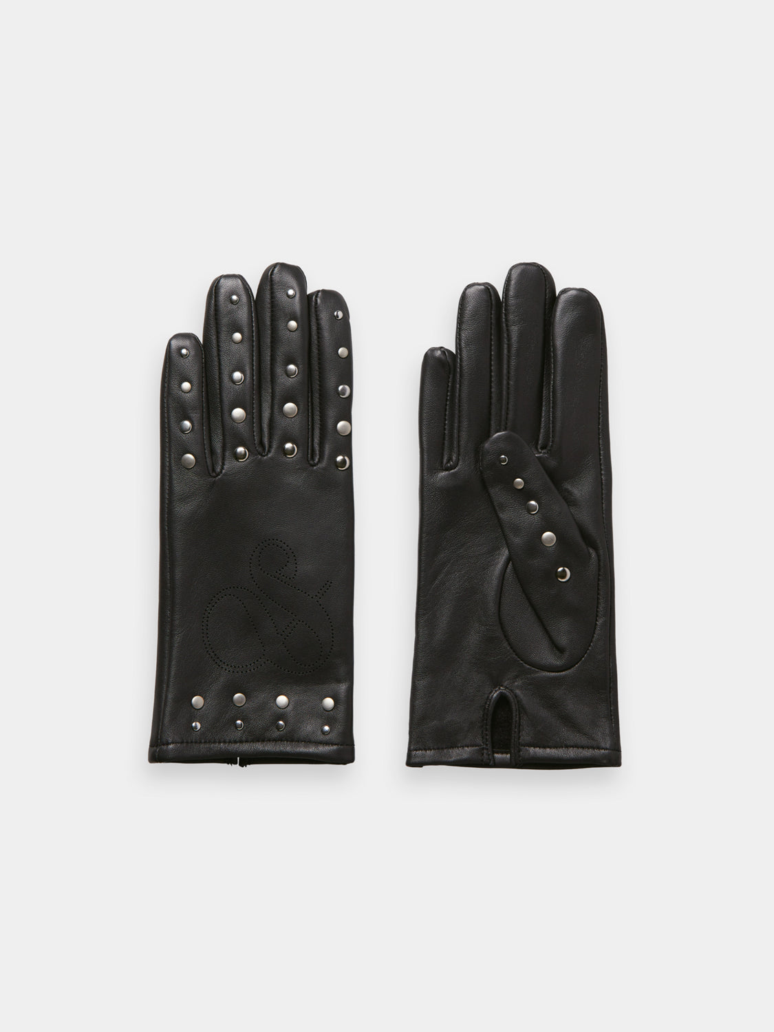 Studded leather gloves