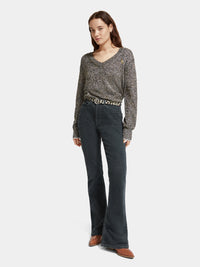 V-neck melange sweater