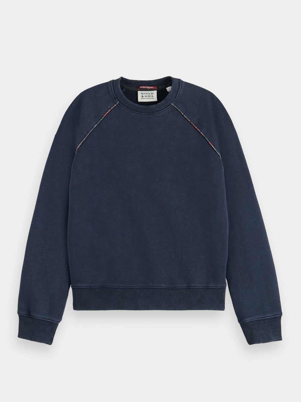 Washed raglan regular-fit piping sweatshirt - Scotch & Soda AU