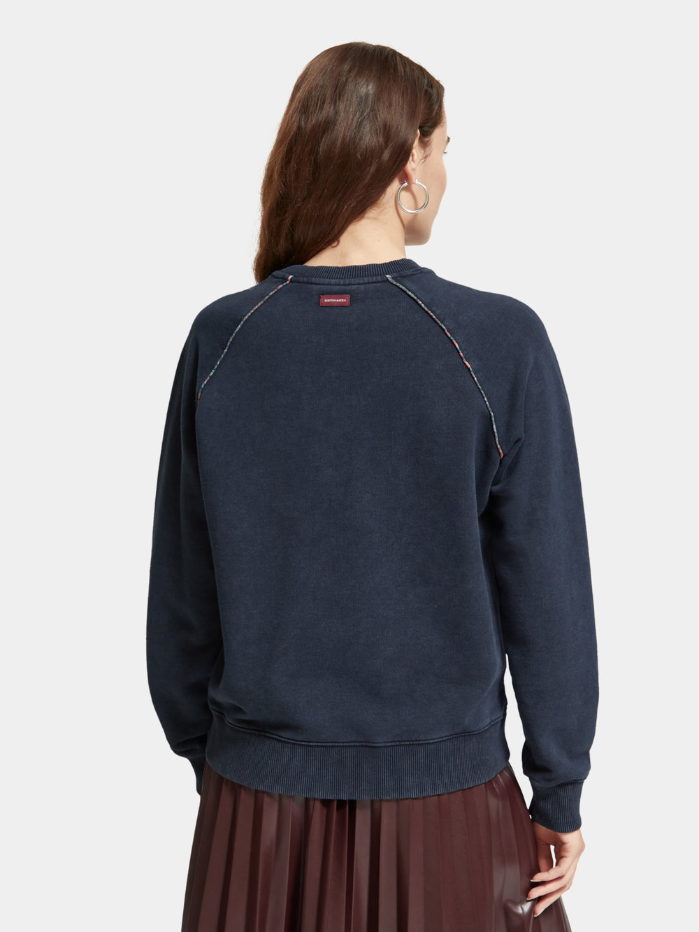 Washed raglan regular-fit piping sweatshirt - Scotch & Soda AU