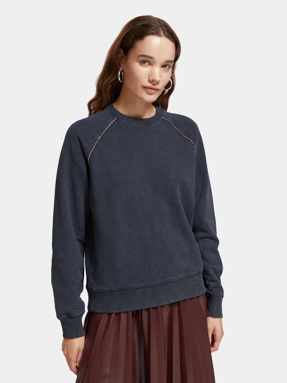 Washed raglan regular-fit piping sweatshirt - Scotch & Soda AU