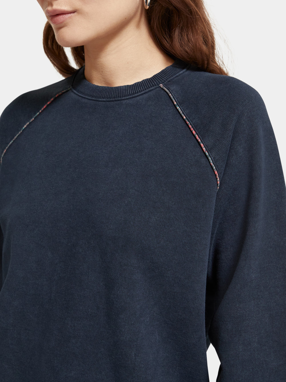 Washed raglan regular-fit piping sweatshirt - Scotch & Soda AU