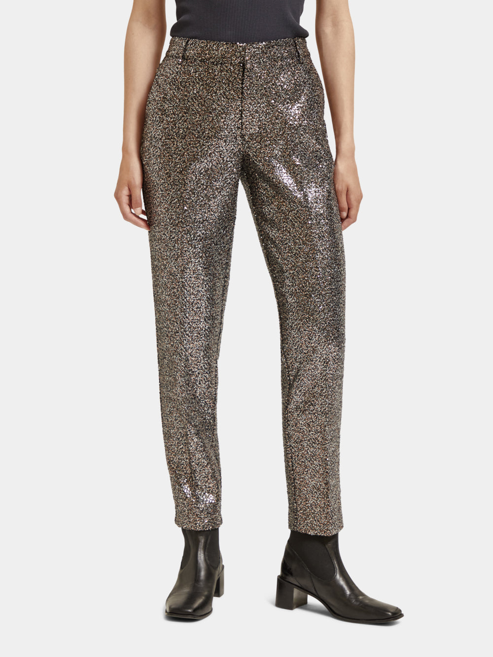 Lowry mid-rise pants in mixed sequins - Scotch & Soda AU