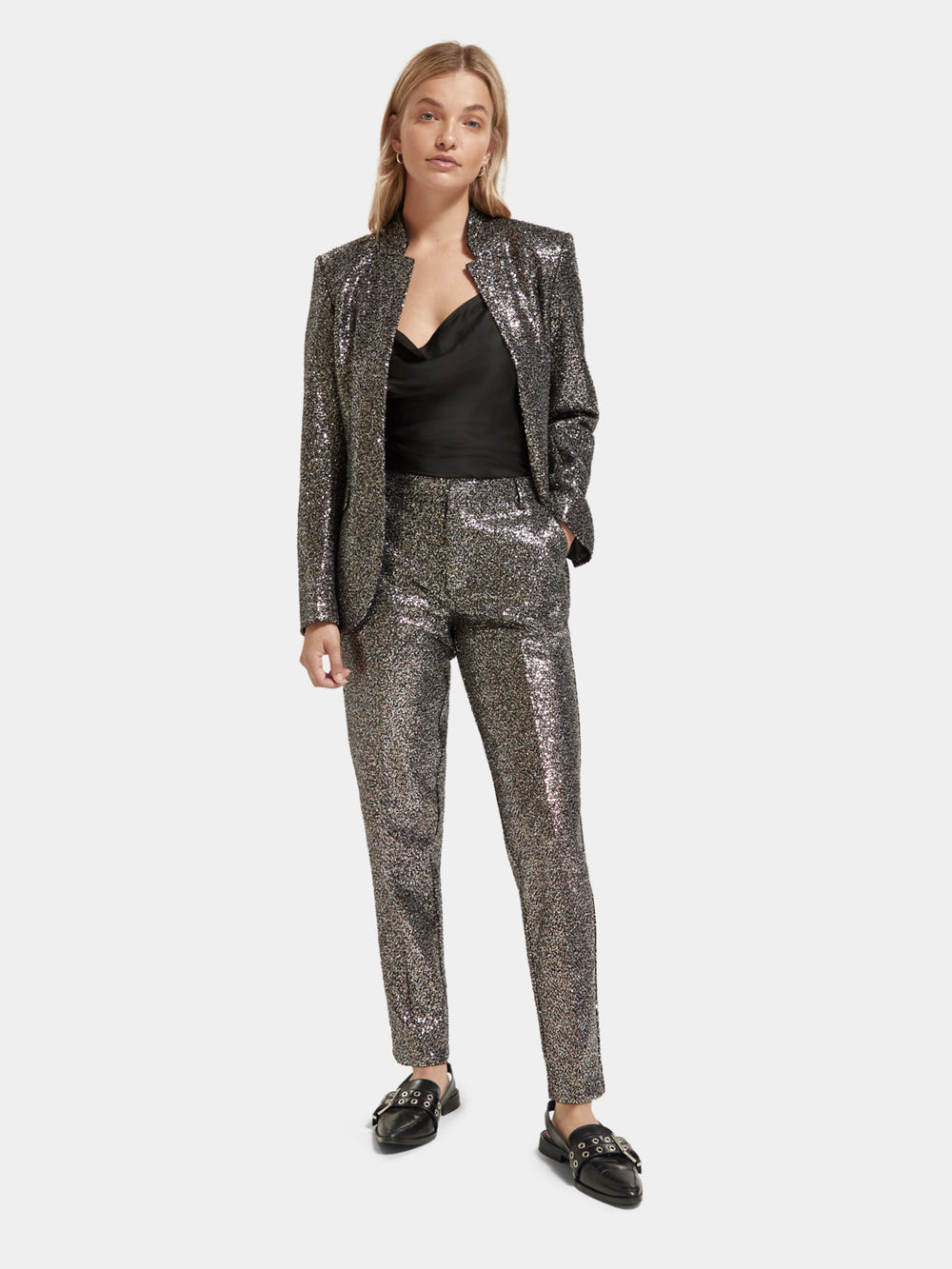 Lowry mid-rise pants in mixed sequins - Scotch & Soda AU