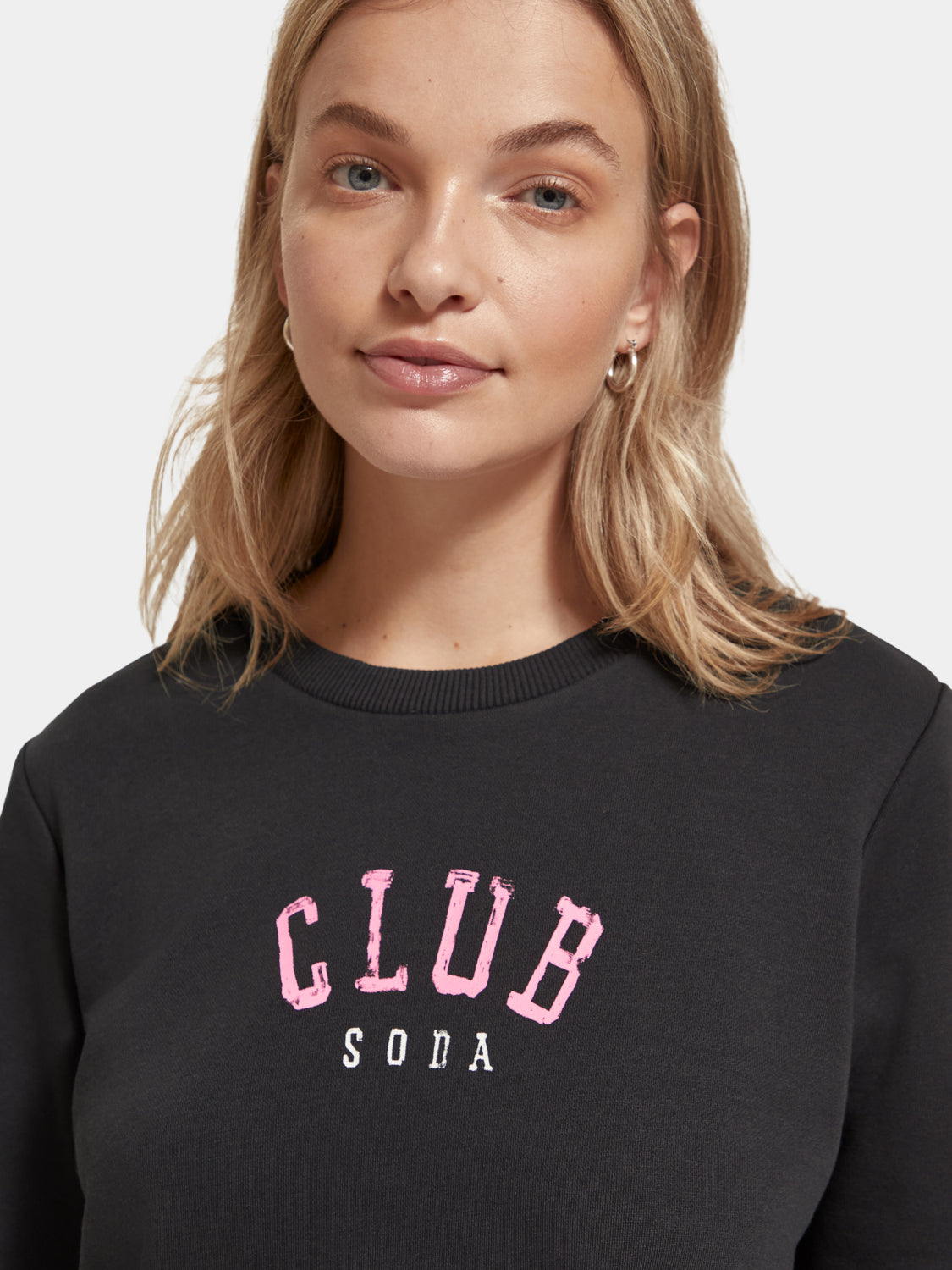 Regular-fit cropped crewneck sweatshirt - Scotch & Soda AU