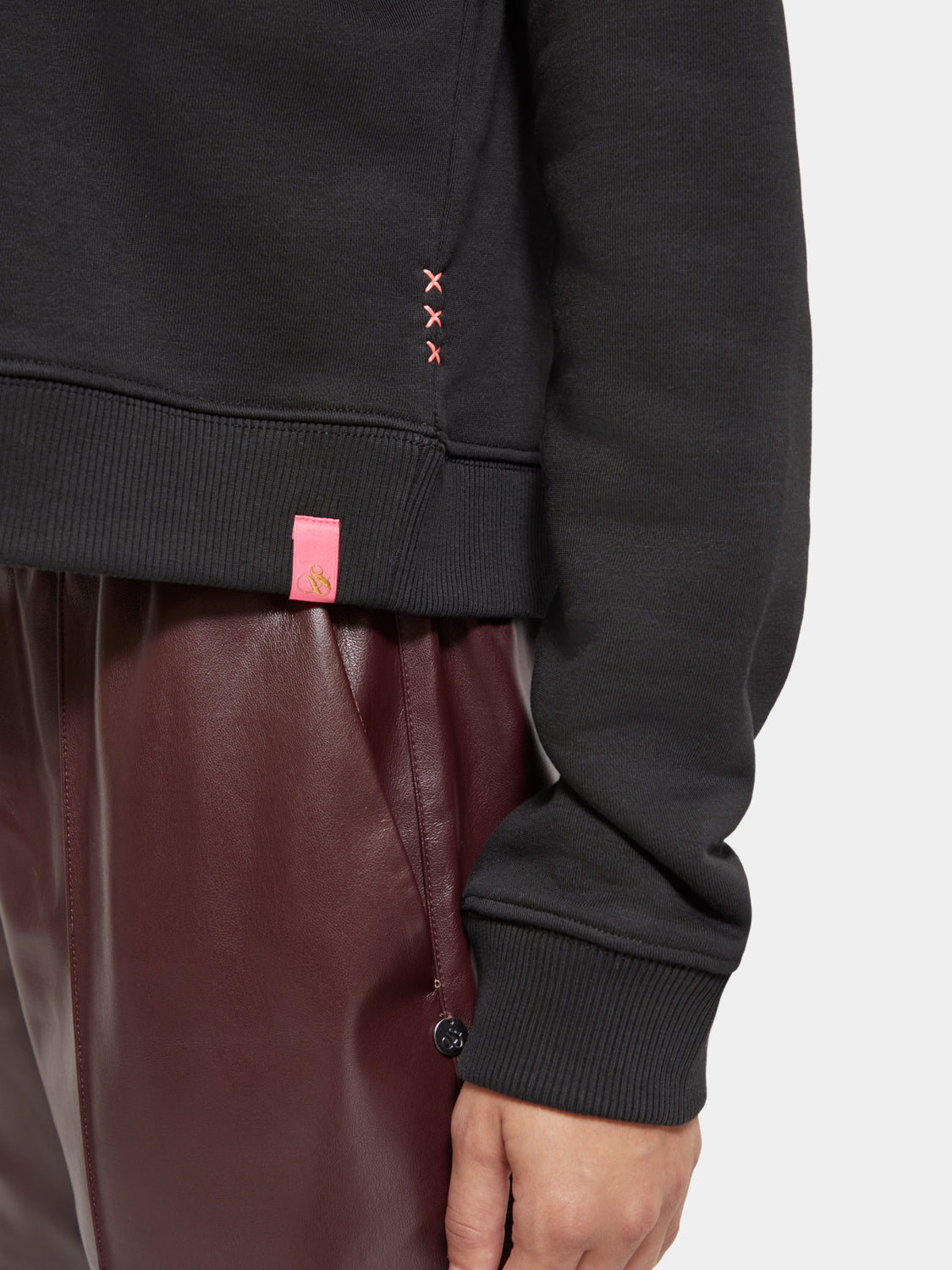 Regular-fit cropped crewneck sweatshirt - Scotch & Soda AU
