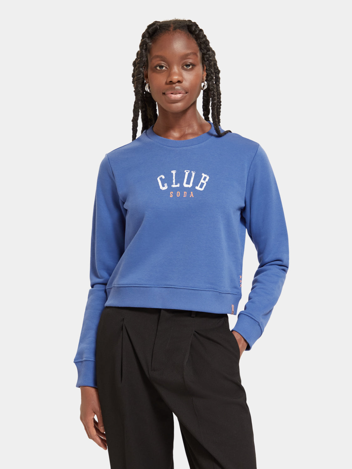 Regular-fit cropped crewneck sweatshirt - Scotch & Soda AU