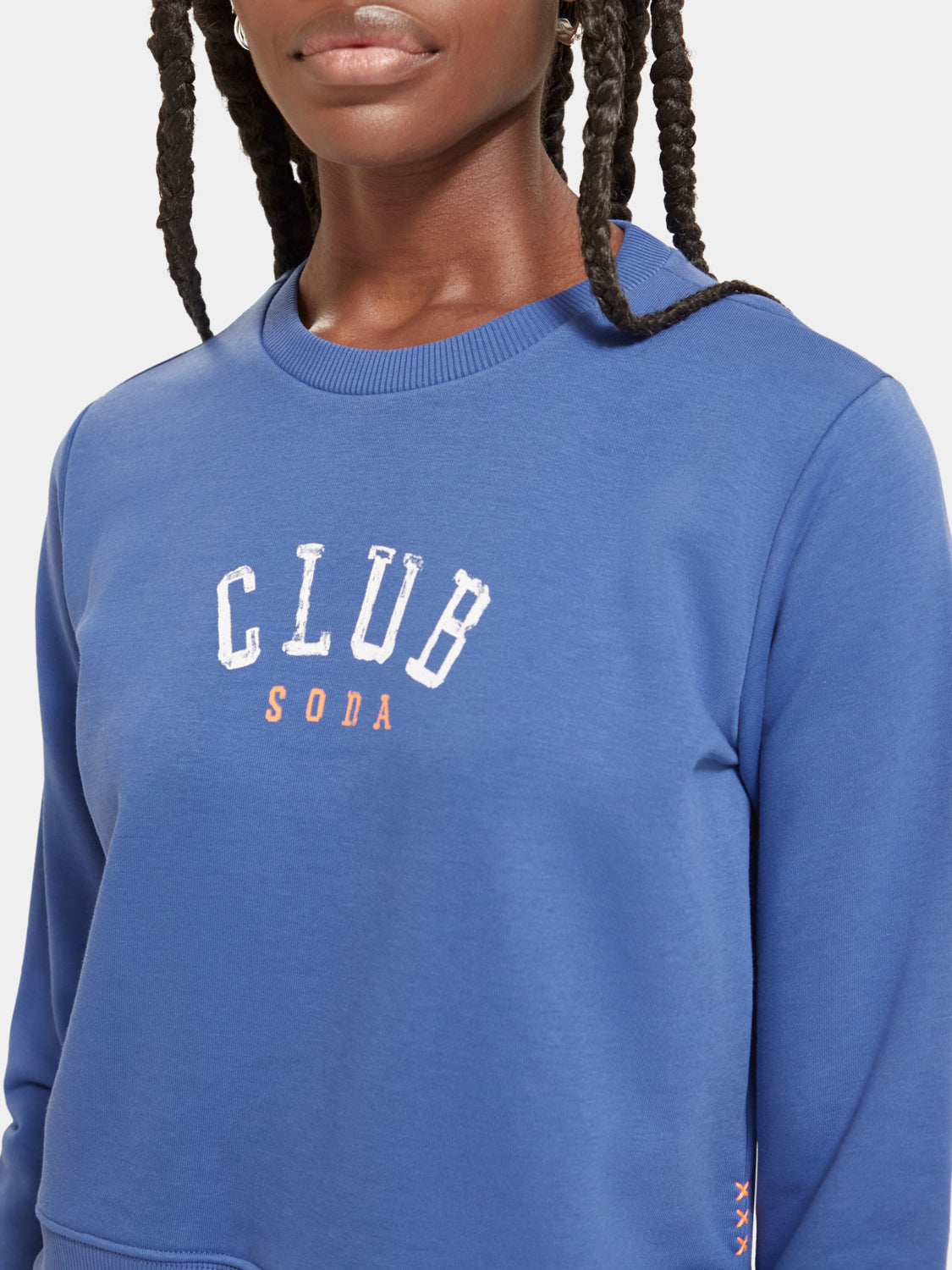 Regular-fit cropped crewneck sweatshirt - Scotch & Soda AU