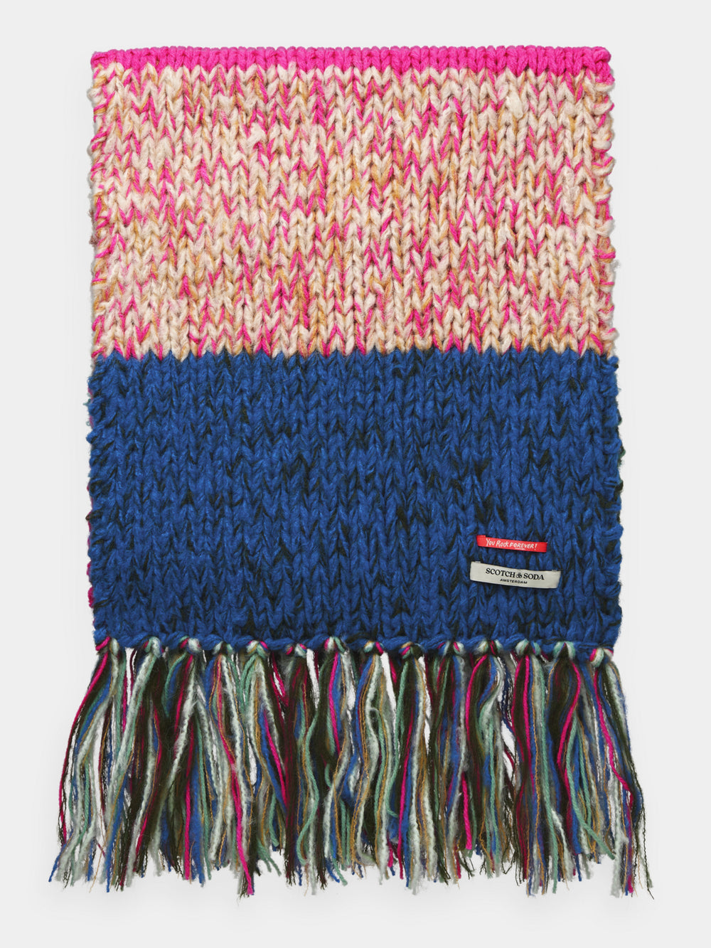 Hand knit colourblock scarf - Scotch & Soda AU