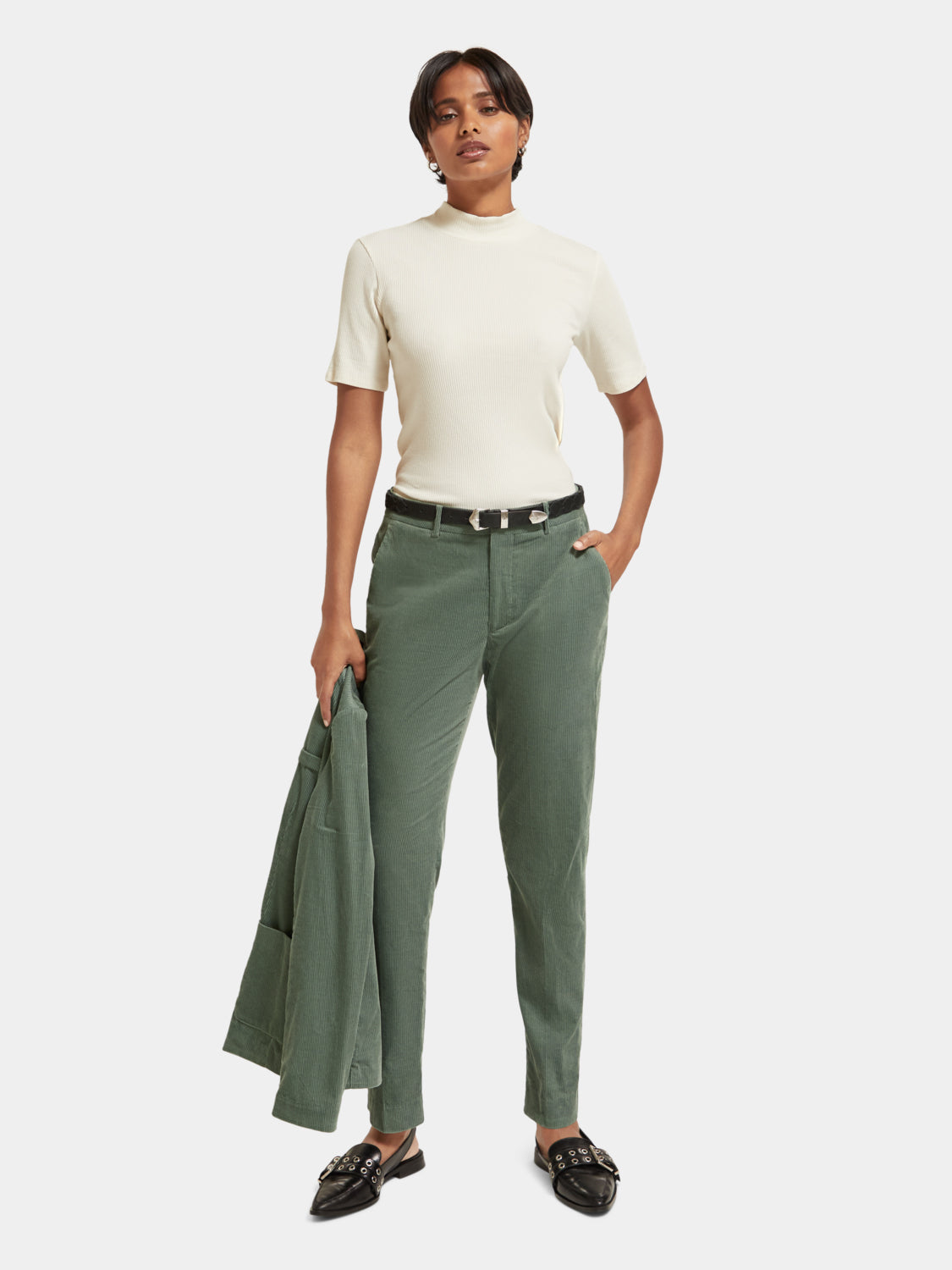 Mock neck ribbed slim-fit top - Scotch & Soda AU