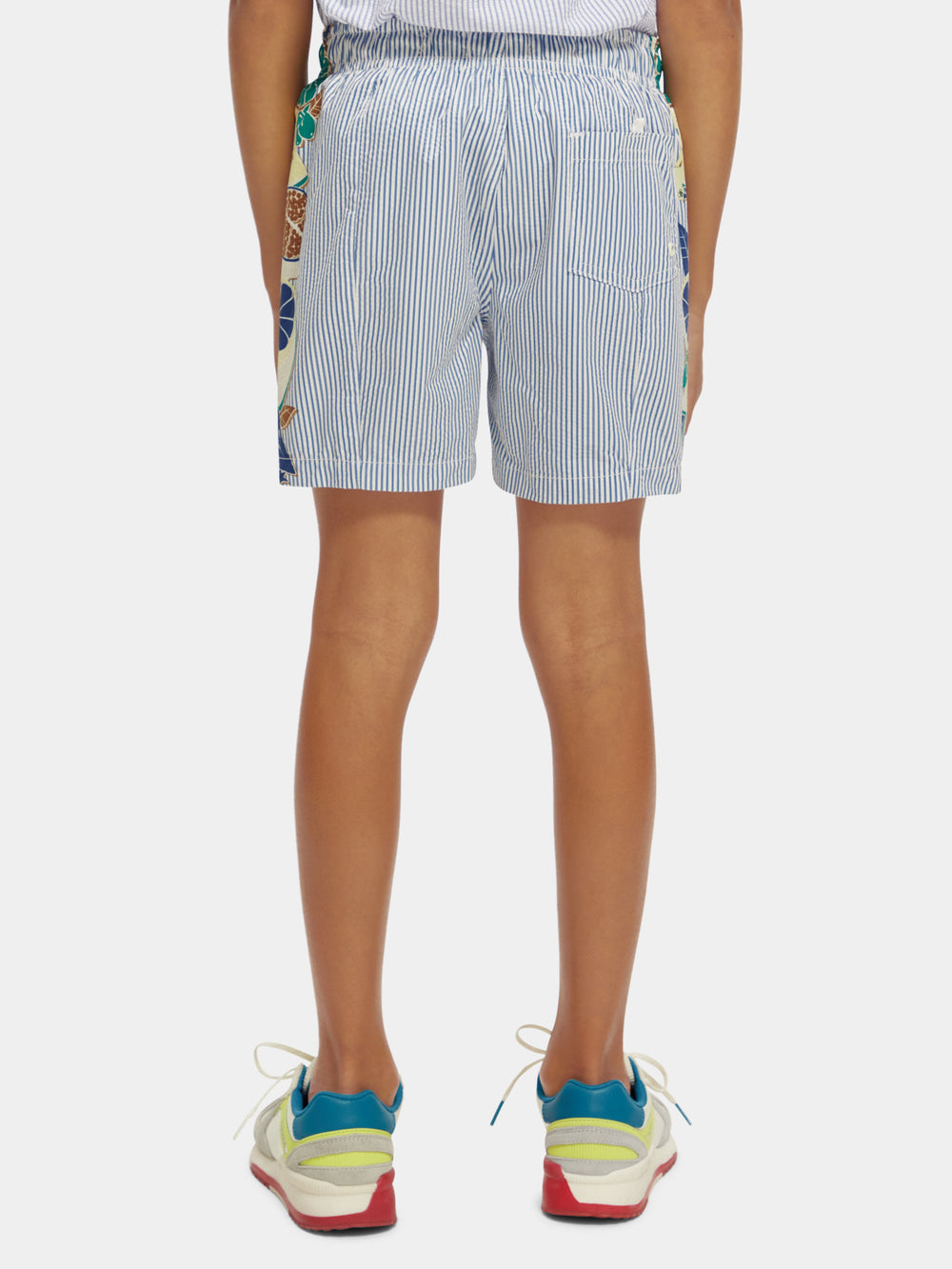 Mid-length printed pinstripe swim shorts - Scotch & Soda AU