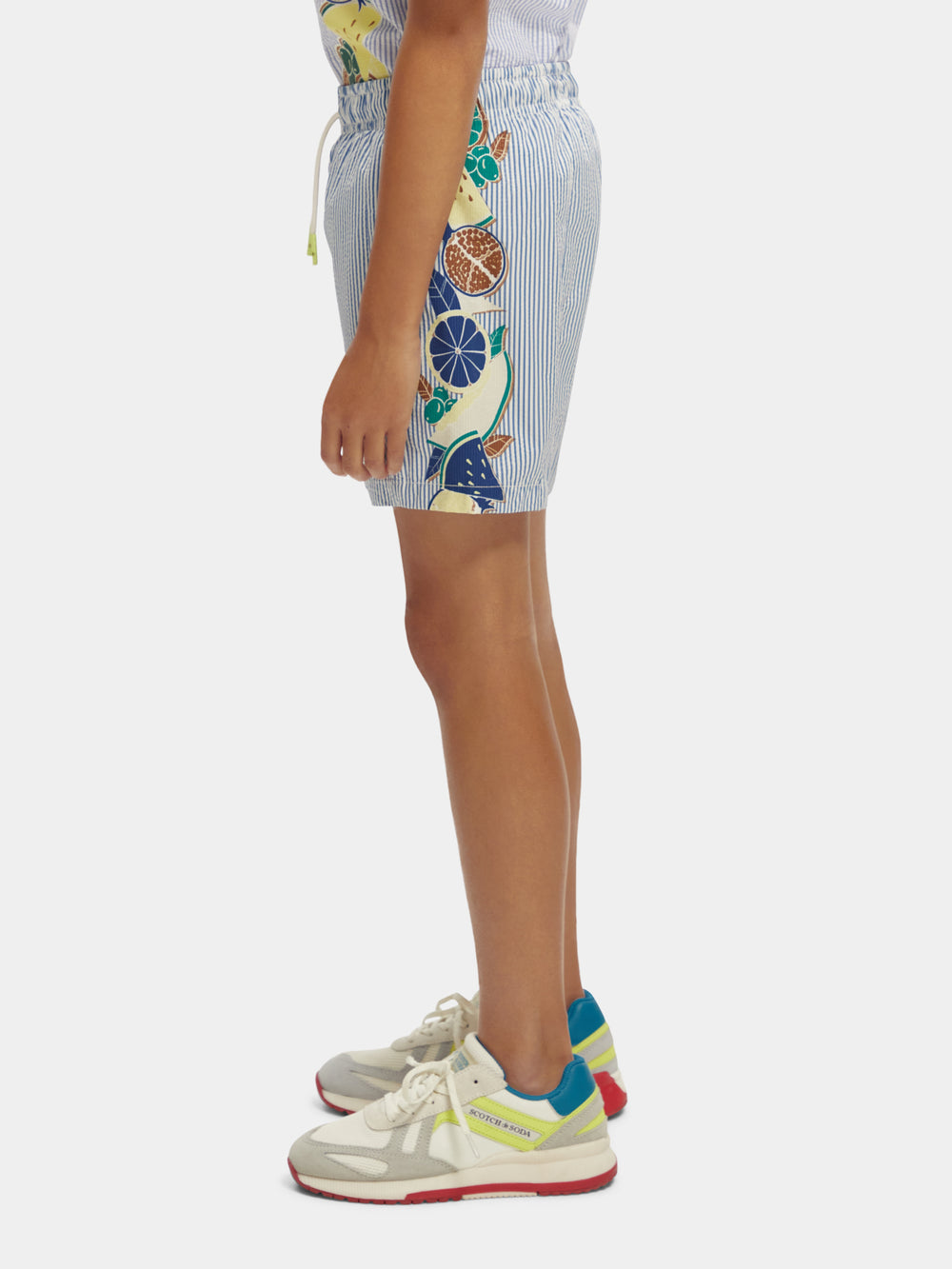 Mid-length printed pinstripe swim shorts - Scotch & Soda AU
