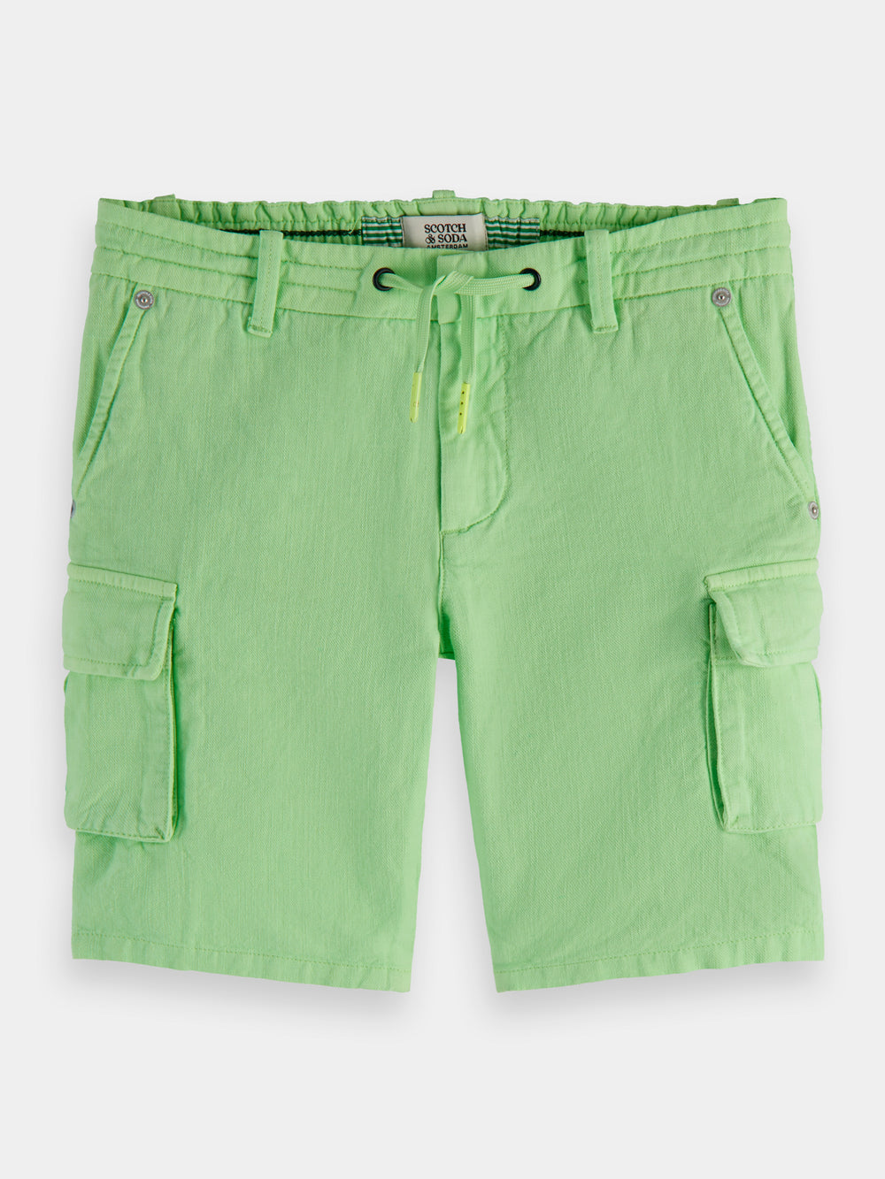 Garment-dyed linen blend cargo shorts - Scotch & Soda AU