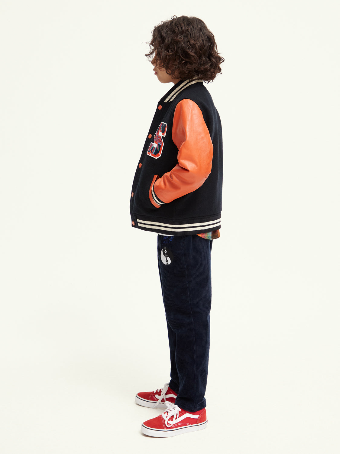 Kids - Wool college jacket with leather sleeves - Scotch & Soda AU