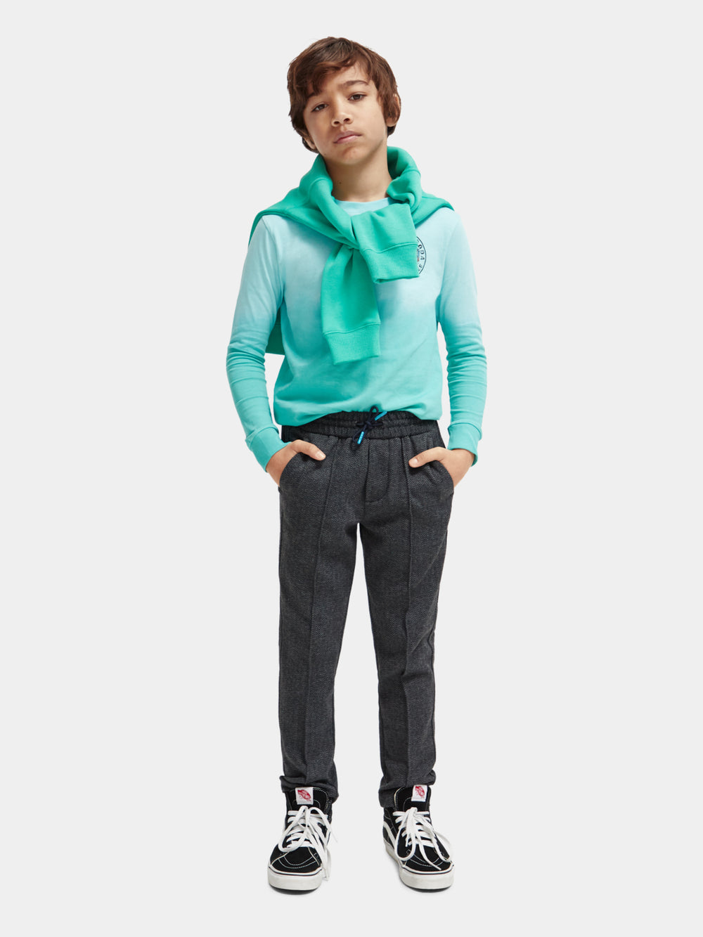 Kids - Relaxed slim-fit knitted pants - Scotch & Soda AU