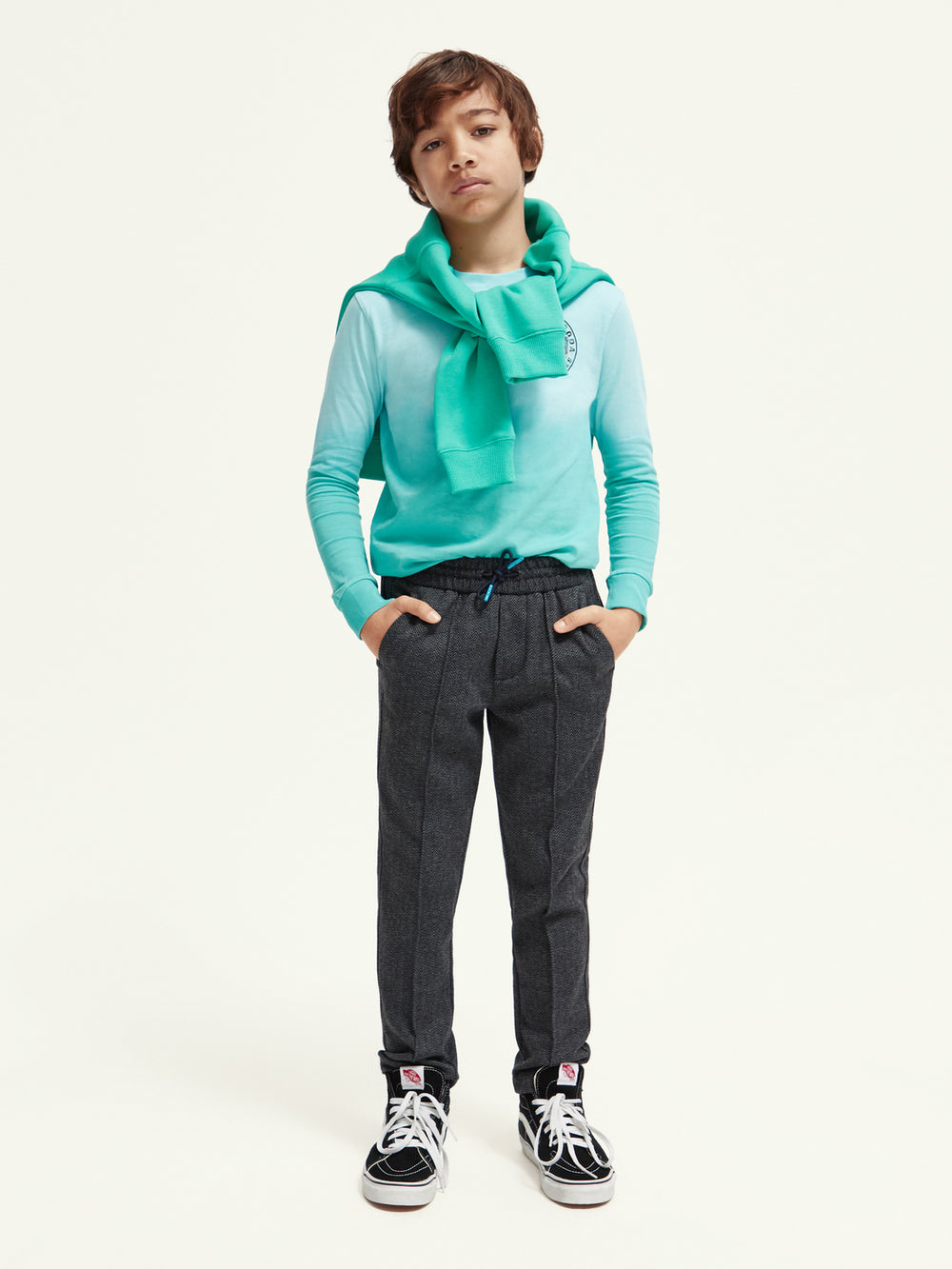 Kids - Relaxed slim-fit knitted pants - Scotch & Soda AU