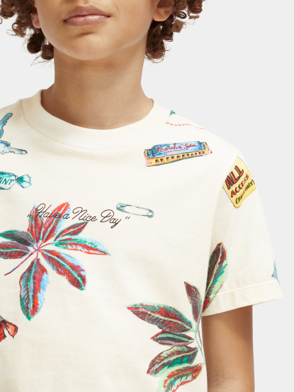 Kids - Regular-fit printed t-shirt - Scotch & Soda AU