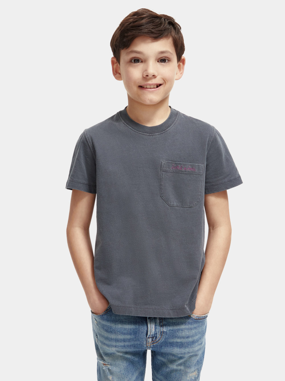 Kids - Relaxed-fit chest pocket t-shirt - Scotch & Soda AU