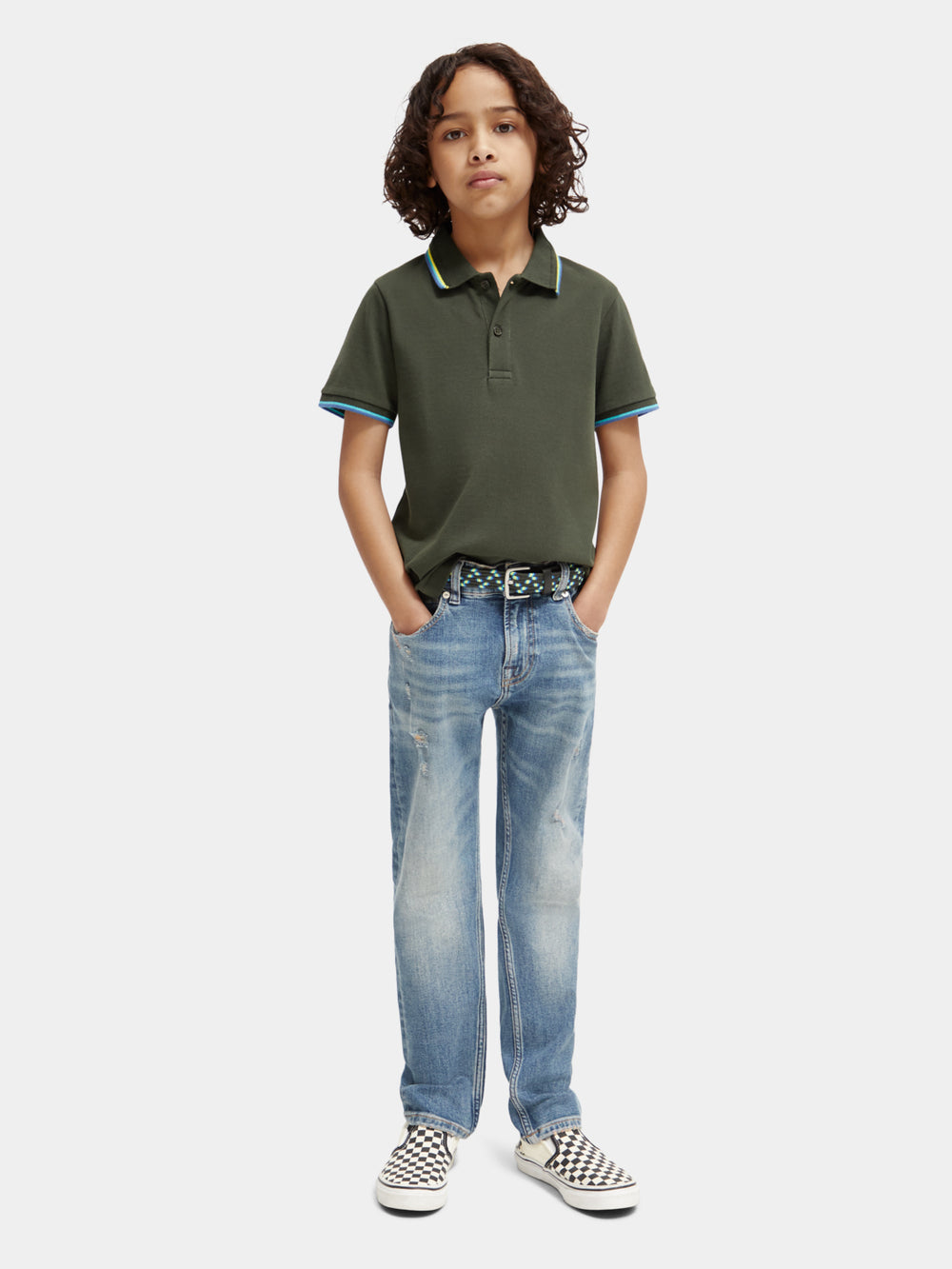 Kids - Regular-fit tipped polo shirt - Scotch & Soda AU