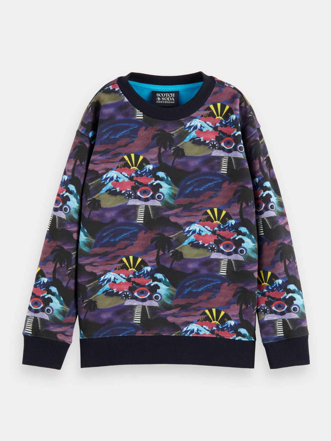 Kids - Relaxed-fit all-over printed sweatshirt - Scotch & Soda AU