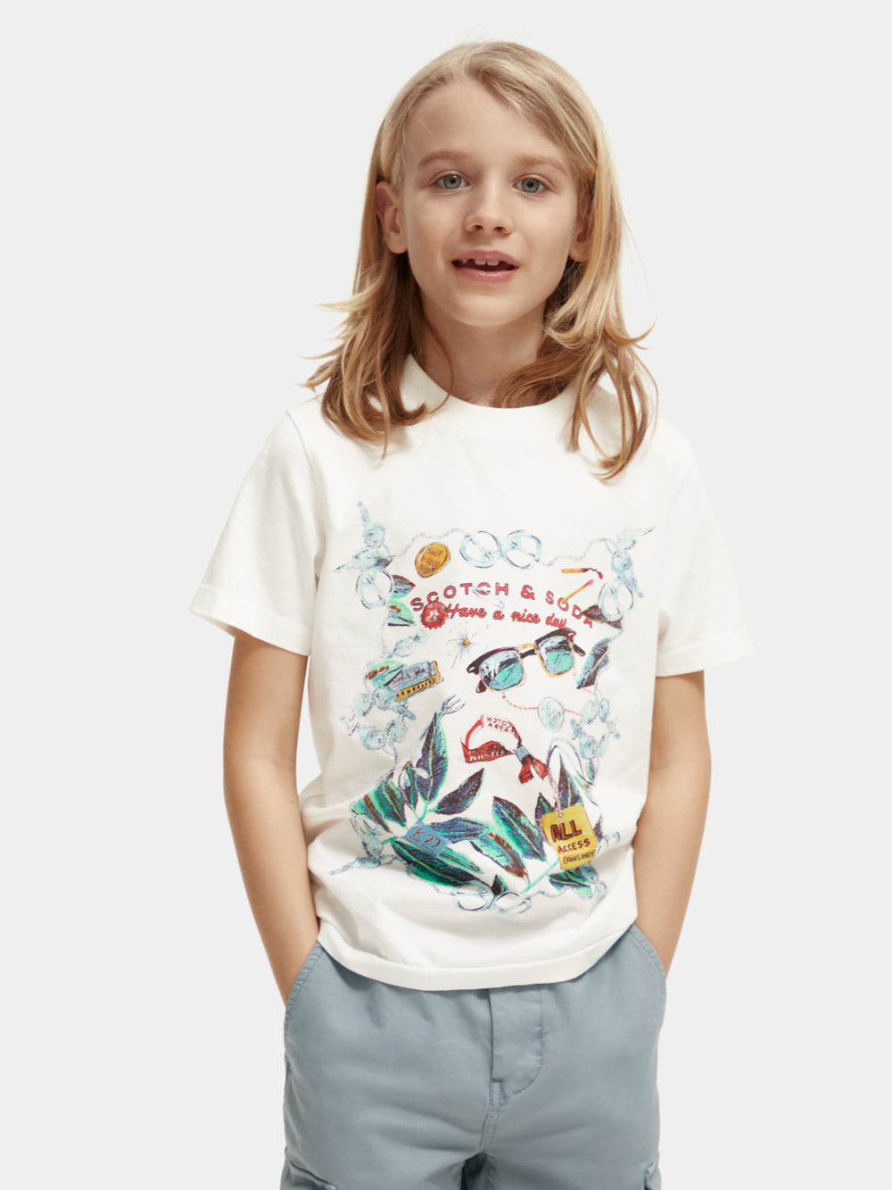 Kids - Regular-fit artwork t-shirt - Scotch & Soda AU