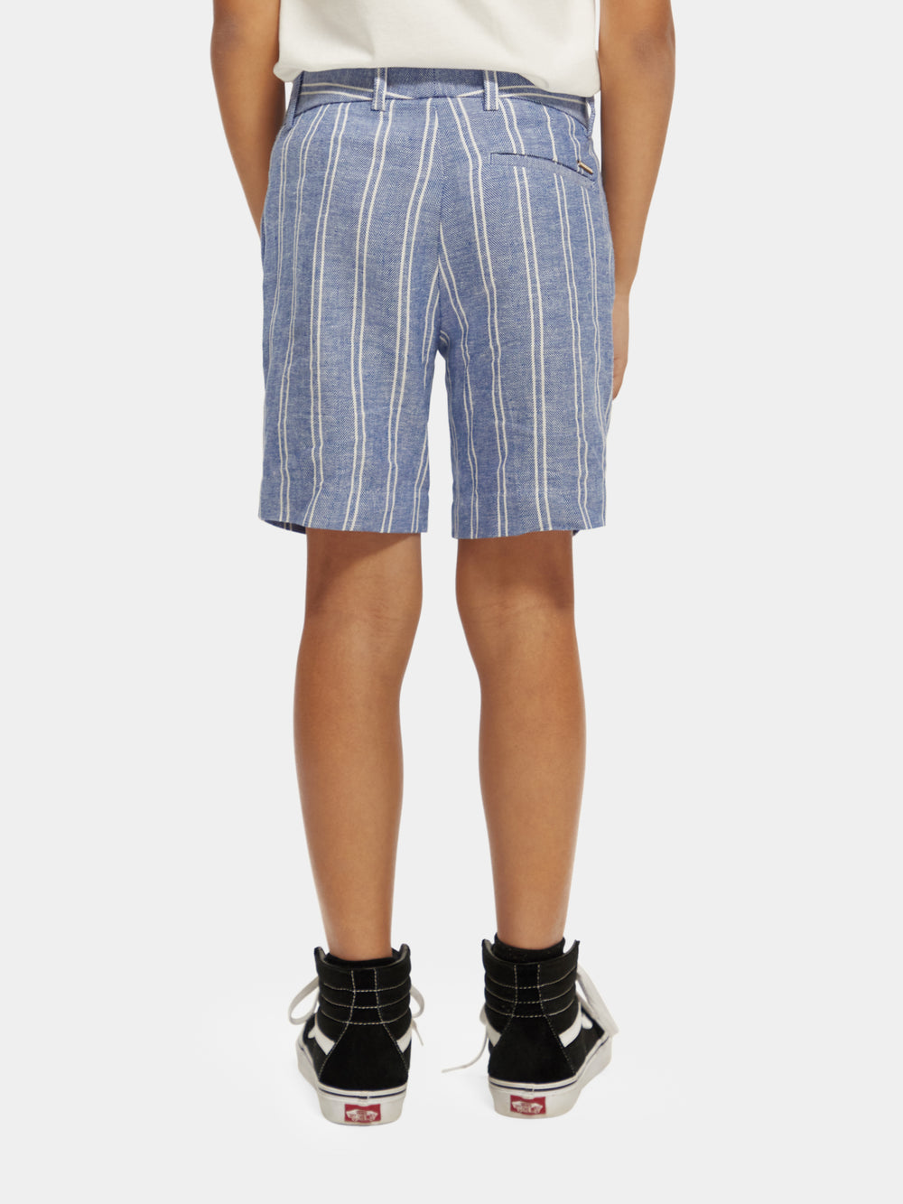 Striped linen-blended shorts - Scotch & Soda AU