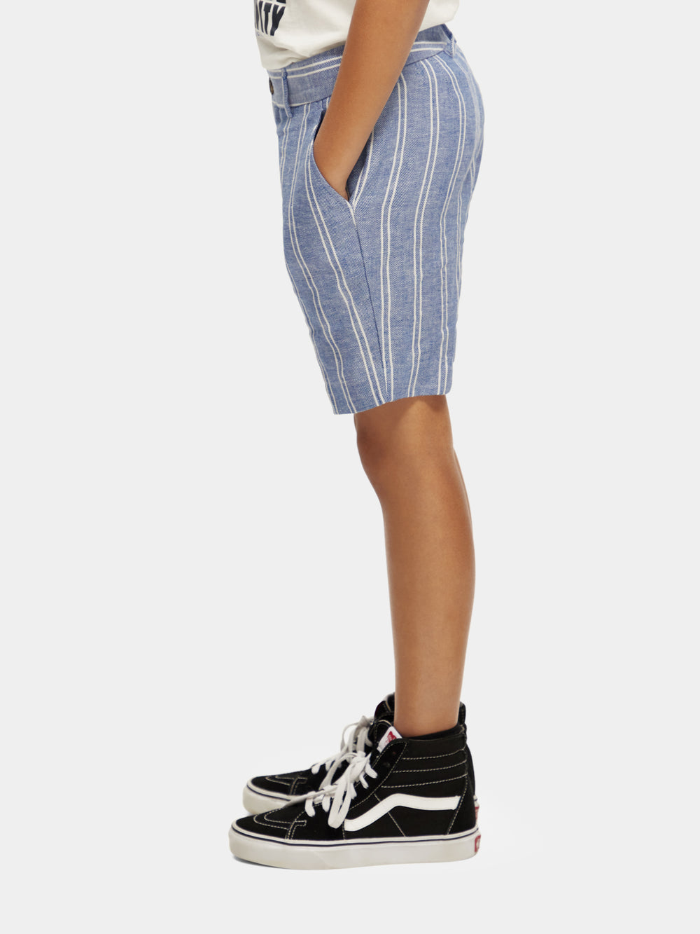 Striped linen-blended shorts - Scotch & Soda AU