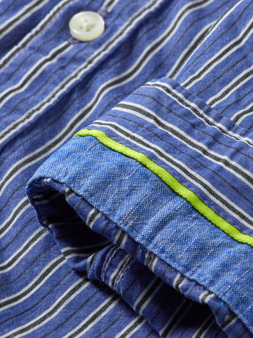 Striped organic cotton shirt with sleeve adjustment - Scotch & Soda AU