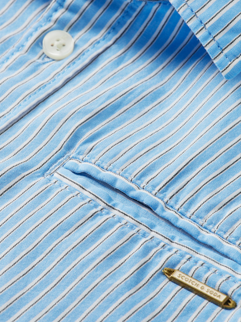 Striped organic cotton button-down shirt - Scotch & Soda AU