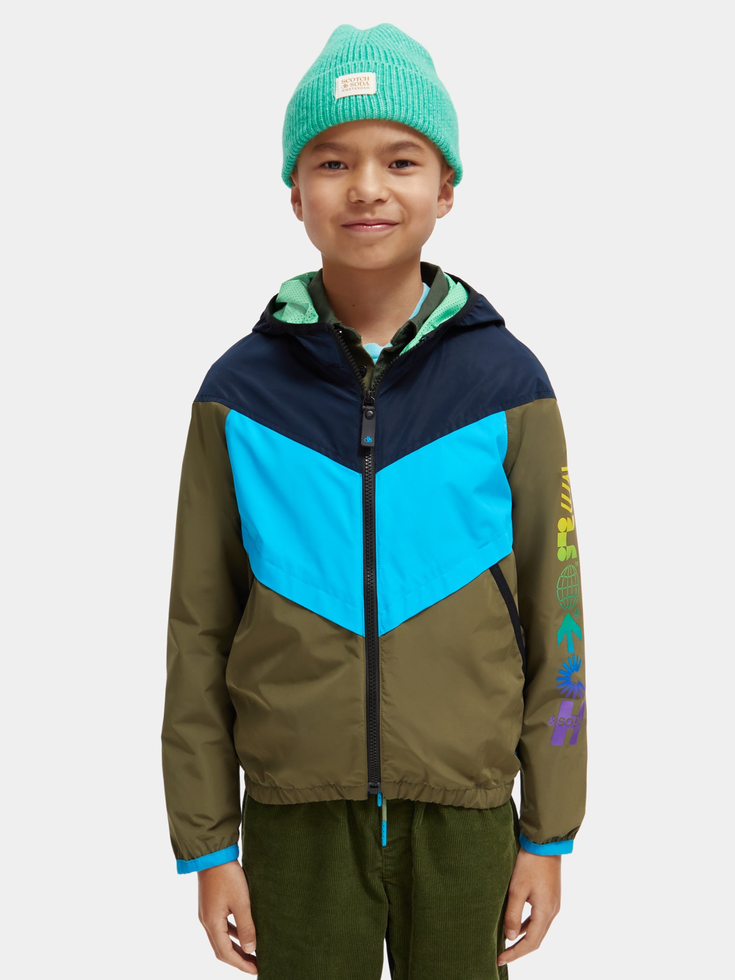 Water-repellent colourblock lightweight jacket - Scotch & Soda AU