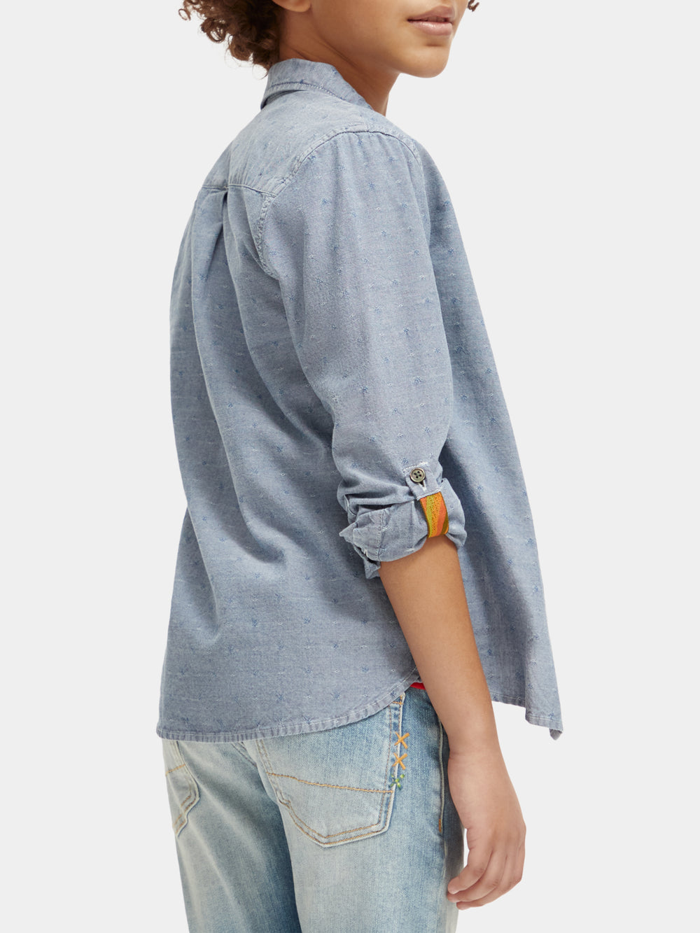 Regular-fit textured shirt with sleeve adjustments - Scotch & Soda AU