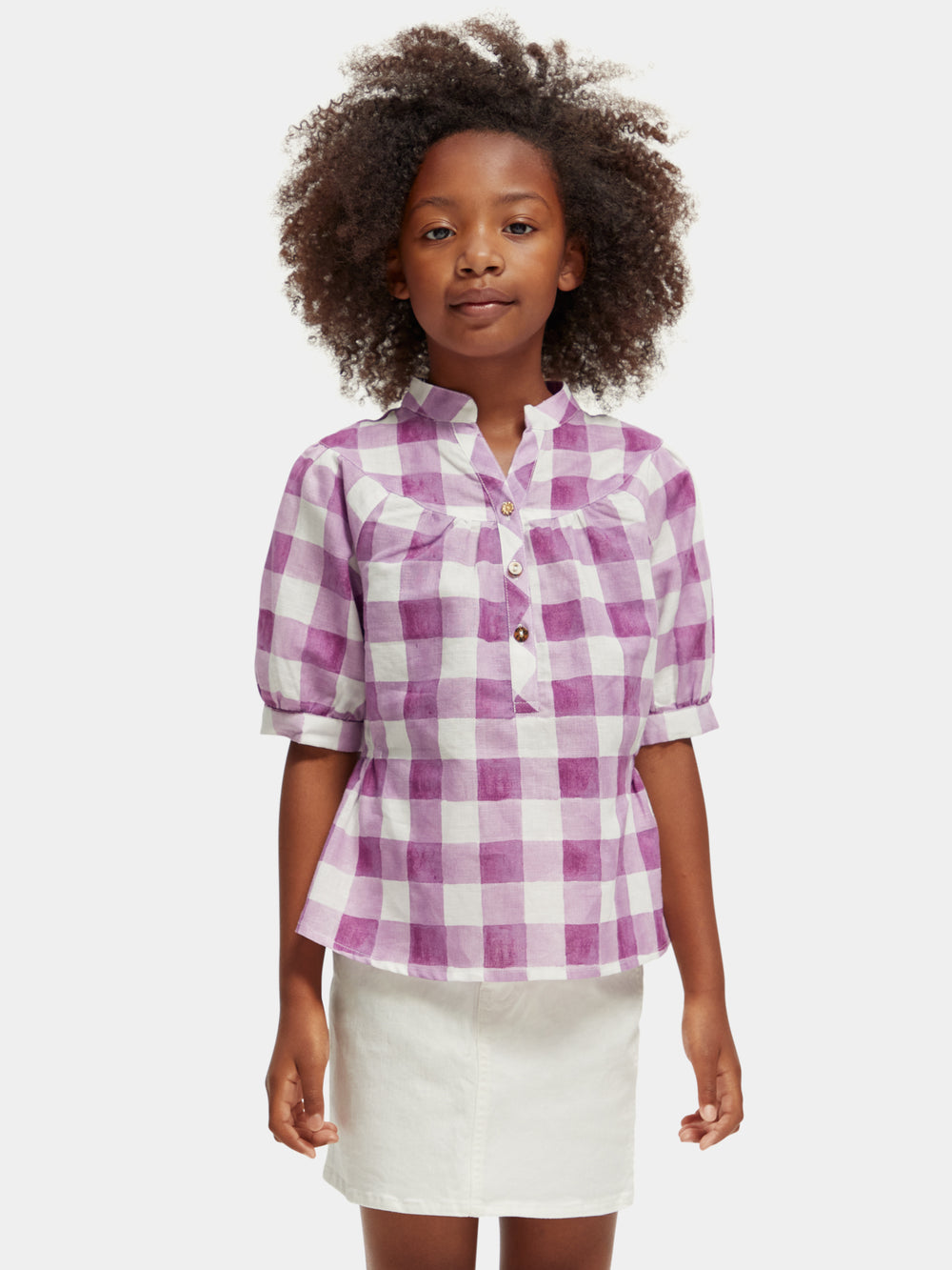Checked linen blend shirt - Scotch & Soda AU