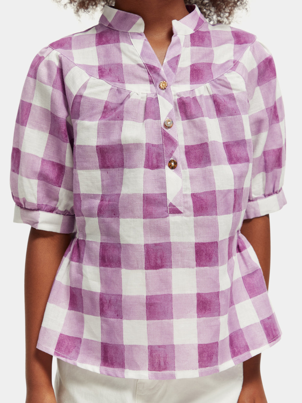 Checked linen blend shirt - Scotch & Soda AU