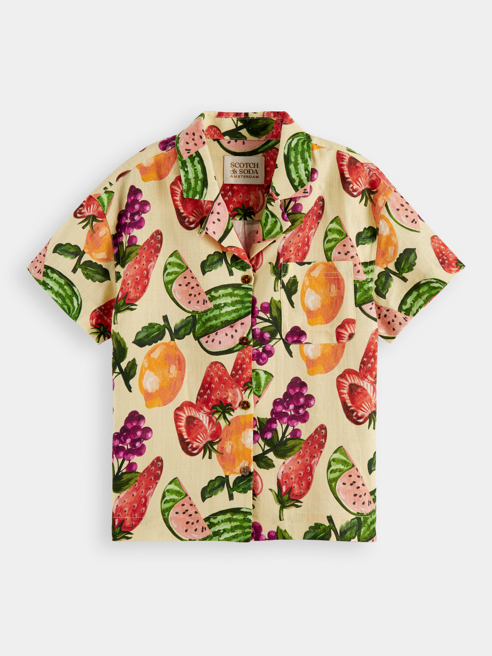 Printed linen-blended shirt - Scotch & Soda AU