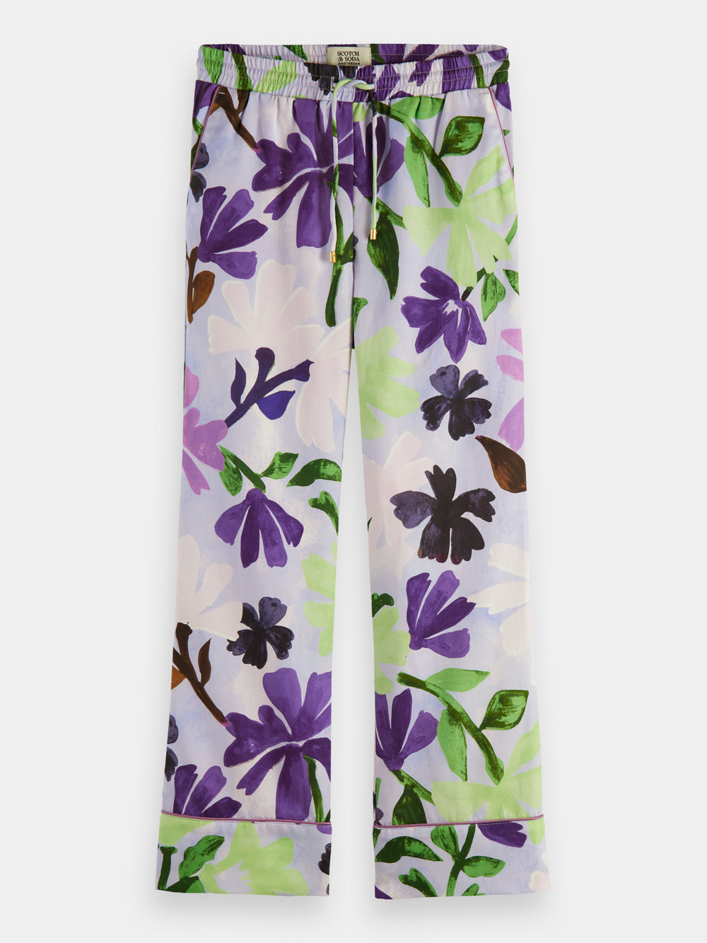 Printed elasticated wide leg pants - Scotch & Soda AU