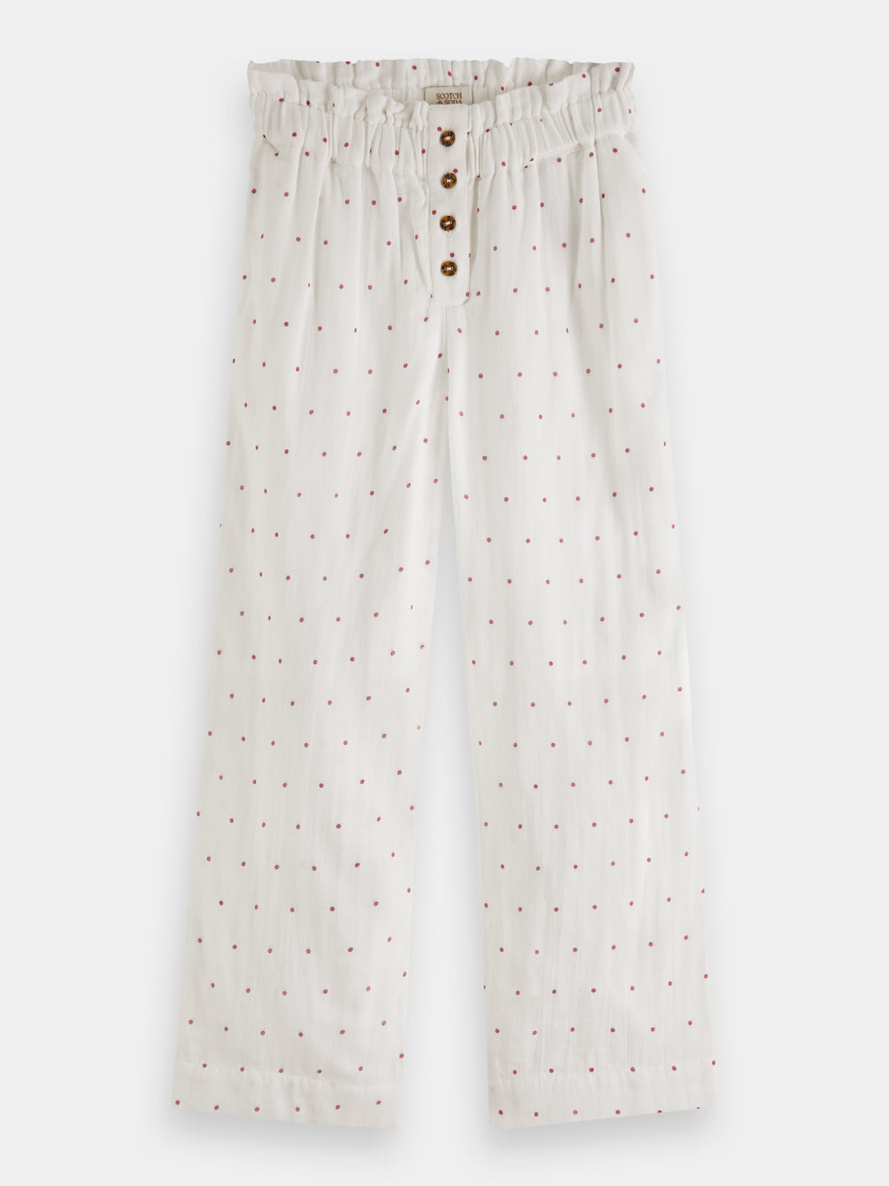 Cropped straight-leg crinkle cotton pants - Scotch & Soda AU
