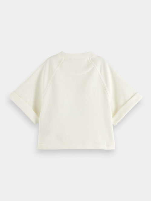 Cropped short-sleeved graphic sweatshirt - Scotch & Soda AU