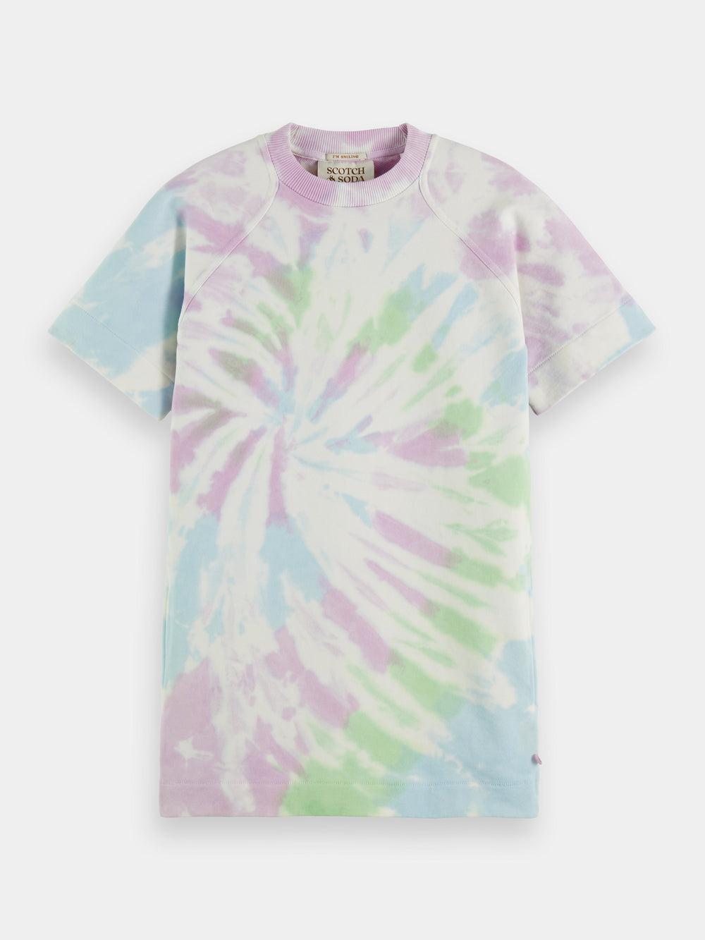 Tie-dye organic cotton mini sweat dress - Scotch & Soda AU