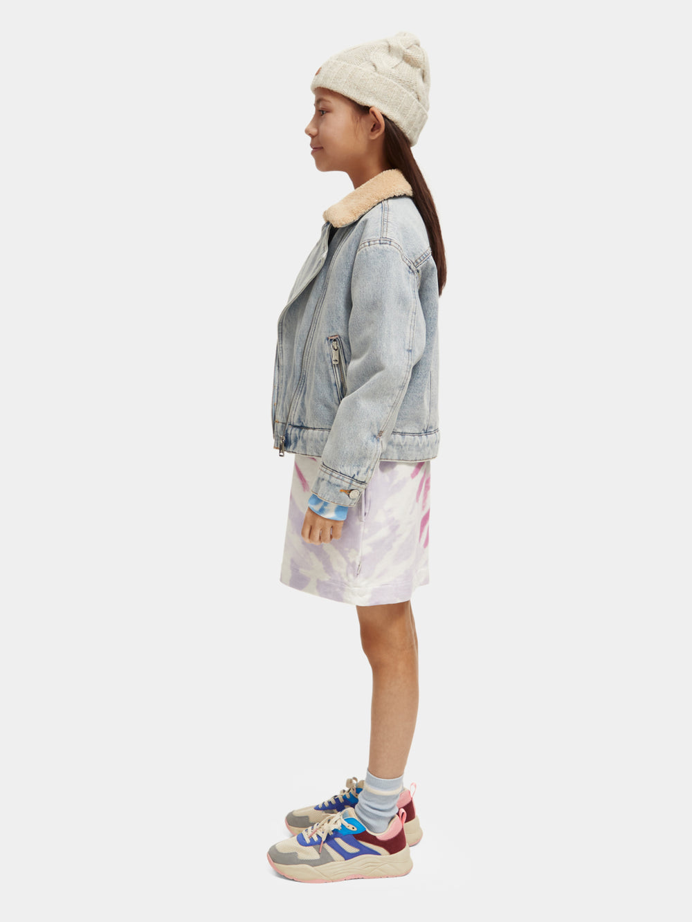 Kids - Teddy lined denim biker jacket - Scotch & Soda AU